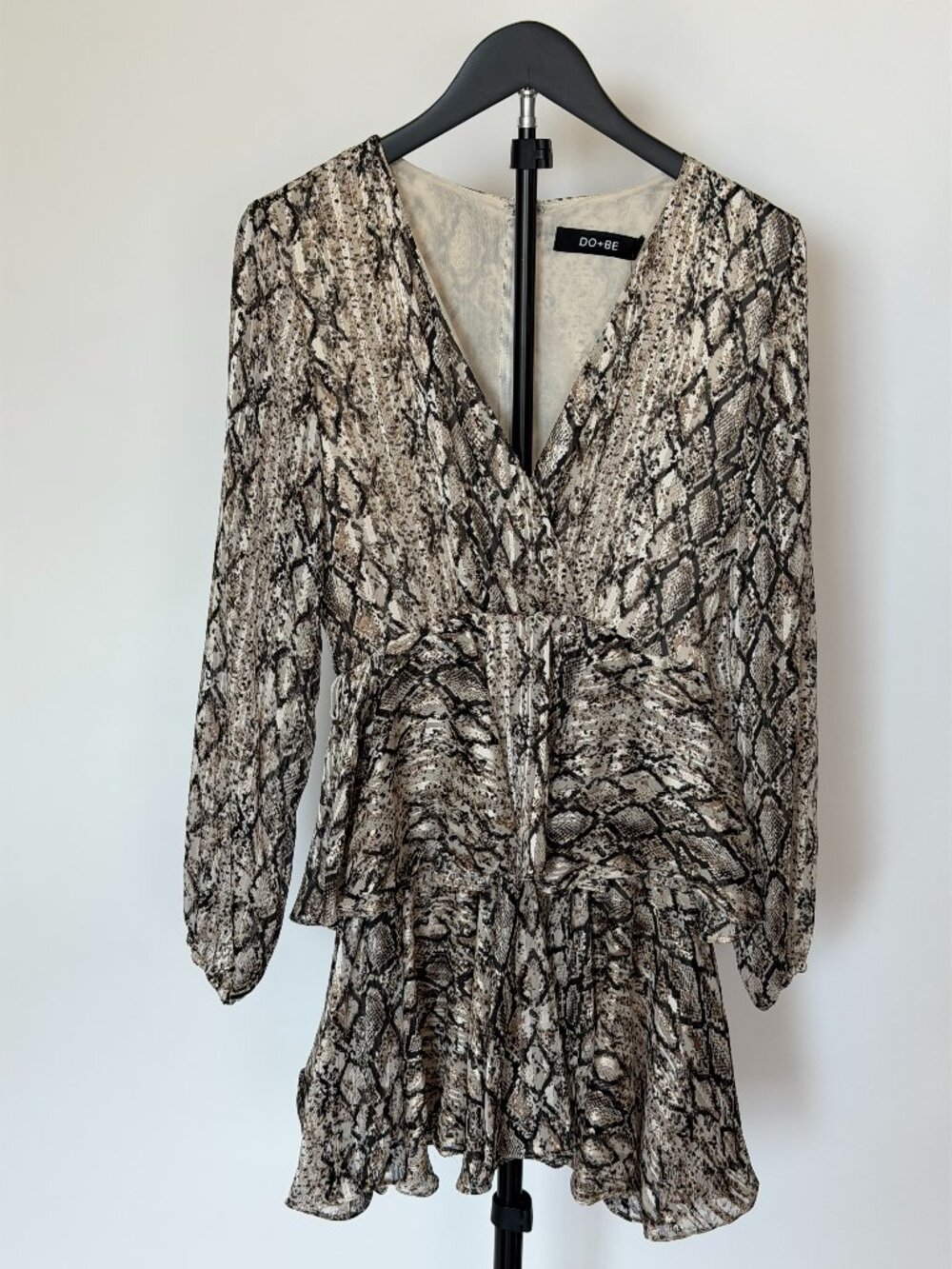 DO+BE Snake Print Ruffle Mini Dress